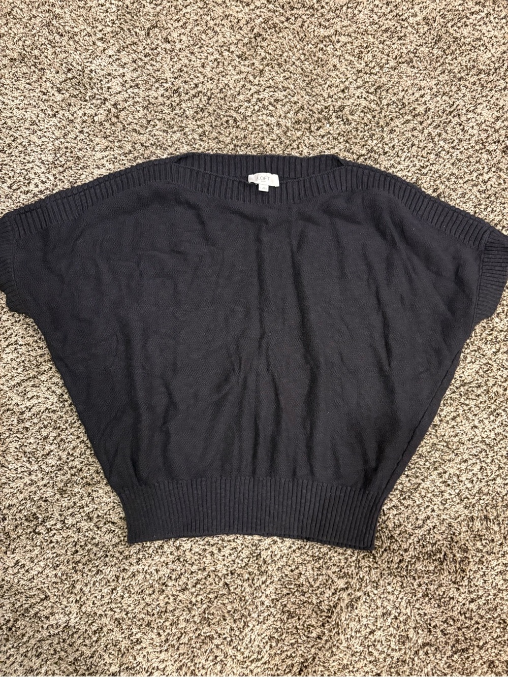 LOFT Black Dolman Crewneck Sweater
